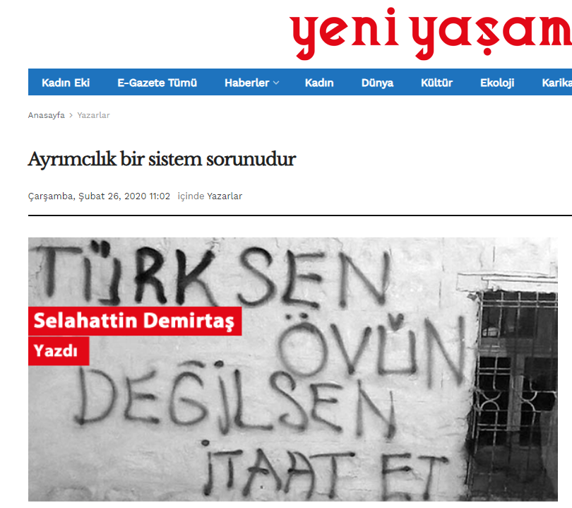 26 Şubat  2020 - Yeniyaşam Gazetesi 